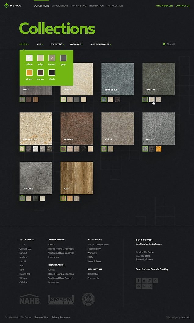 Manufacturing Website UX Design Case Study - Collections